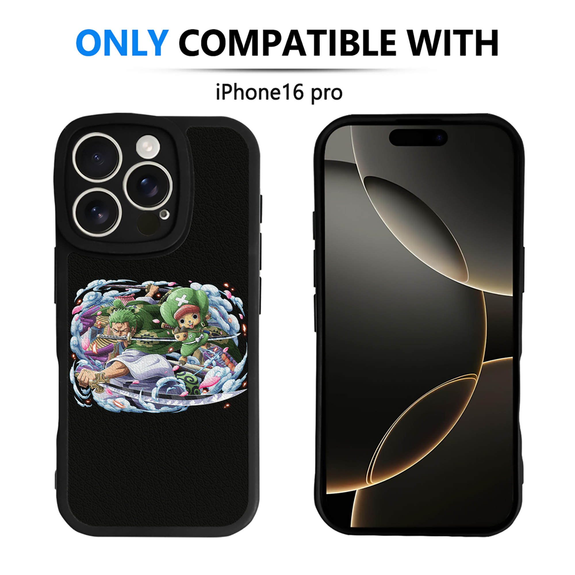 （画像用） ワンピース ロロノア・ゾロ ONE PIECE Roronoa Zoro 【iPhone 16シリーズ対応】シリコンスマホケース（レザー調） 材質：シリコン